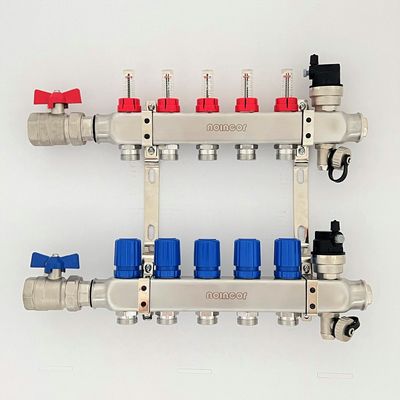 Under Floor Central Heating Manifolds ,Stainless Steel Flow Meter Manifold