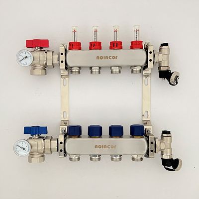 stainless steel radiant water heating manifolds for central heating system, floor heating manifold