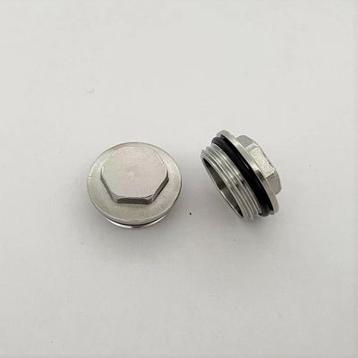 End cap for heating manifold ,End plug for heating manifold , 1" BSP Brass Flanged Plug