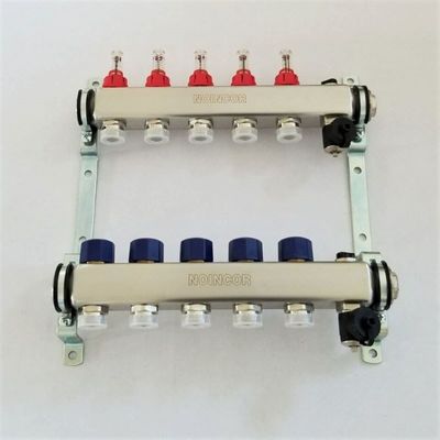 stainless steel 5 ports flow meter manifold, radiant heating manifold, pump mixing modular manifold