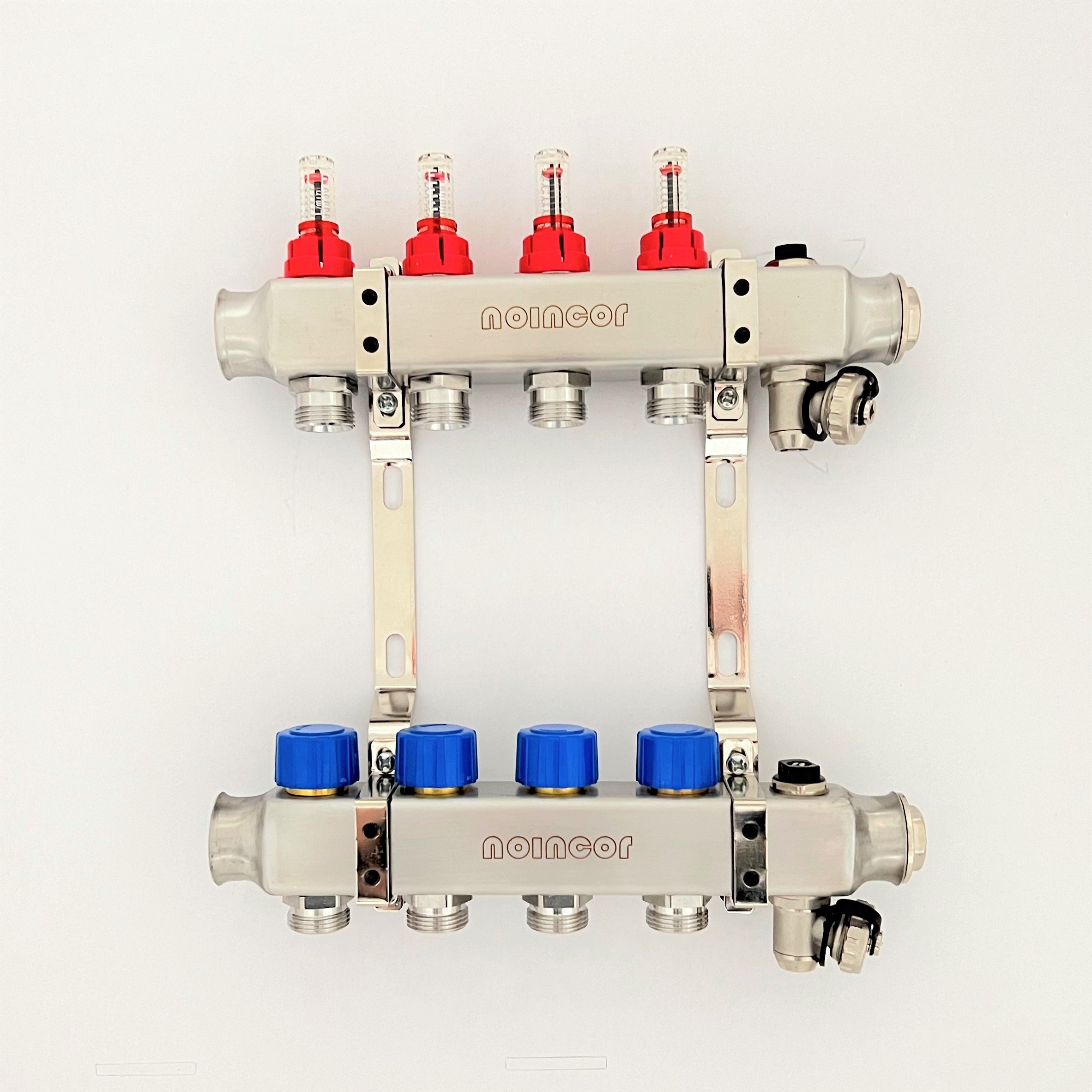 5 Port Stainless steel water underfloor heating manifold , 304 stainless steel intelligent water manifolds